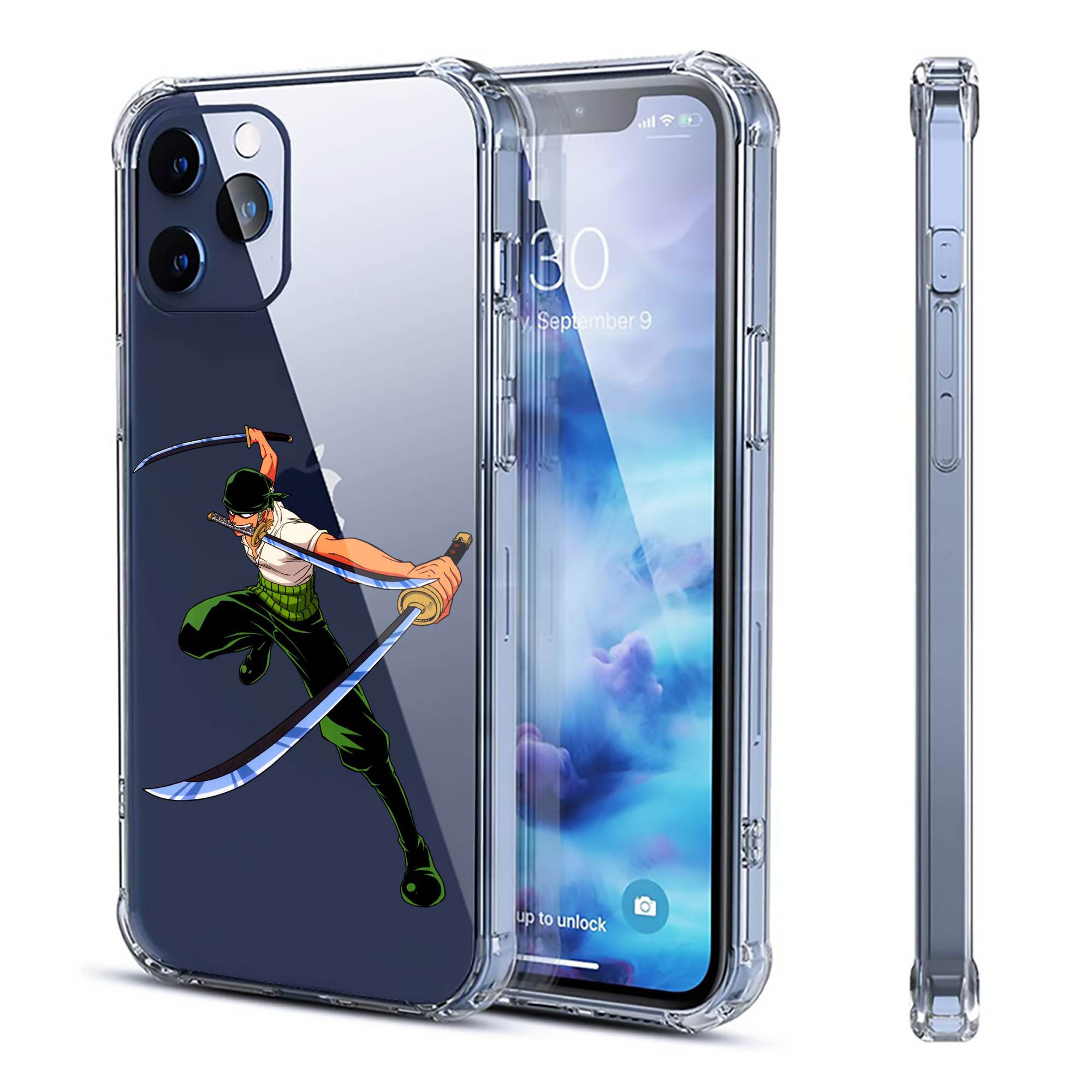 （画像用） ワンピース ロロノア・ゾロ ONE PIECE Roronoa Zoro 【iPhone 12シリーズ対応】透明スマホケース（クリアソフトケース）